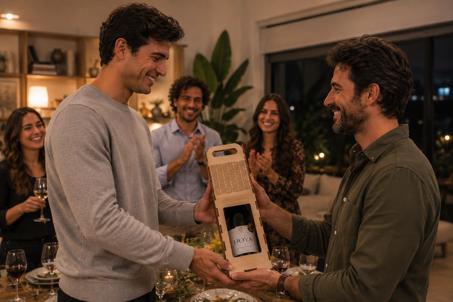 Caja de vino expositora 30 cm